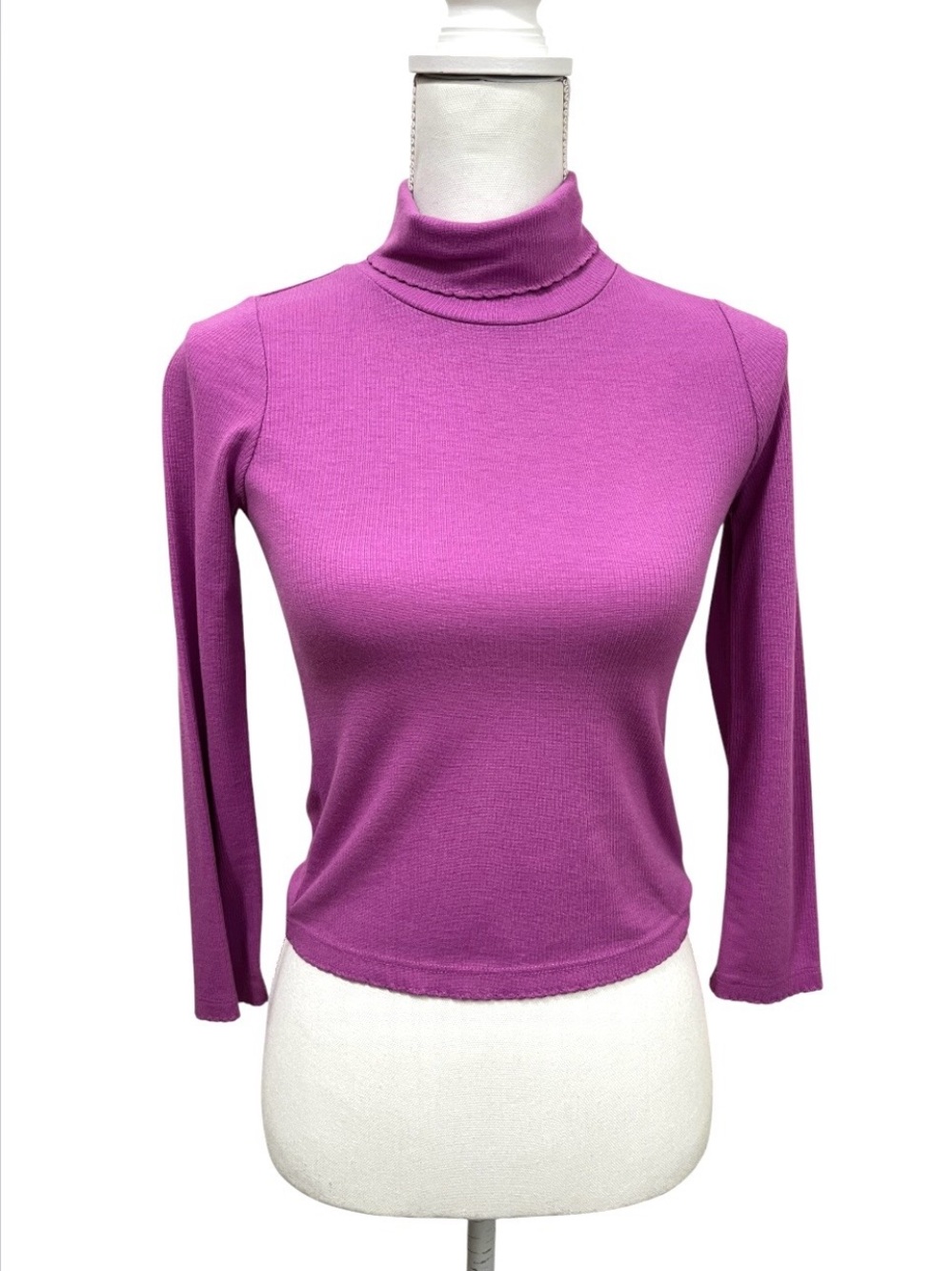 NWT Brooks Brothers Pink Purple Turtleneck Long Sleeve Top